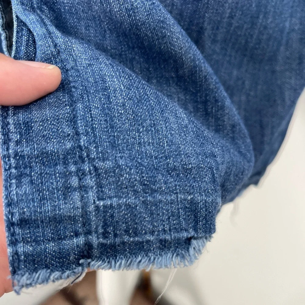 Universal Thread Blue Button Sleeveless Down Raw Hem Denim Dress XSmall Casual - Picture 6 of 11